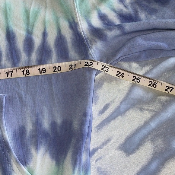 Wildfox Tie Dye One of A Kind Relaxed Hoodie Mint Lilac Purple Hued French Terry - Picture 10 of 13